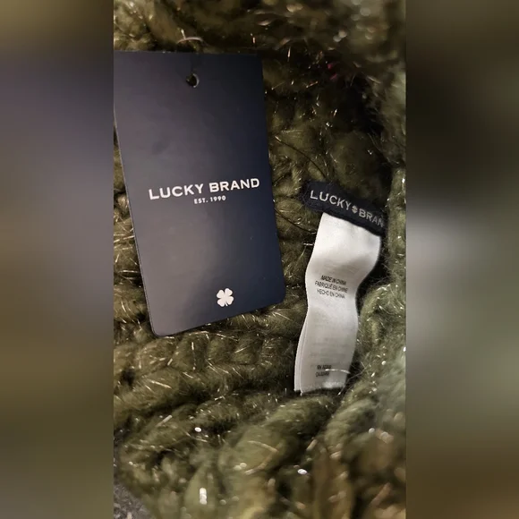 Lucky Brand Olive Green Knit Beanie New With Tags One Size Fits All - Picture 3 of 11